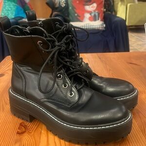 STRADIVARIUS black ankle boots side zipper size 37